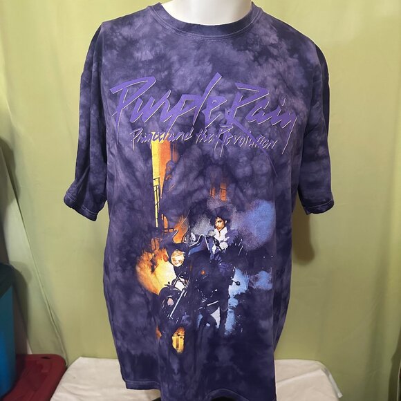 NWT Prince & the Revolution Purple Rain Men's Purple Tye Dye T Shirt Size XL - Picture 1 of 3